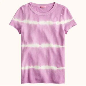 J CREW Short Sleeve Cashmere Sweater Tee T Shirt Tie Dye ~ Sz L
